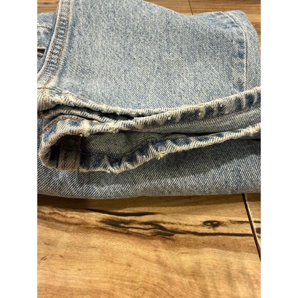 VINTAGE 1995 Levis 505 Jeans Mens Blue Stone Wash Black Bat Wing Tag 36x30 - Picture 4 of 10